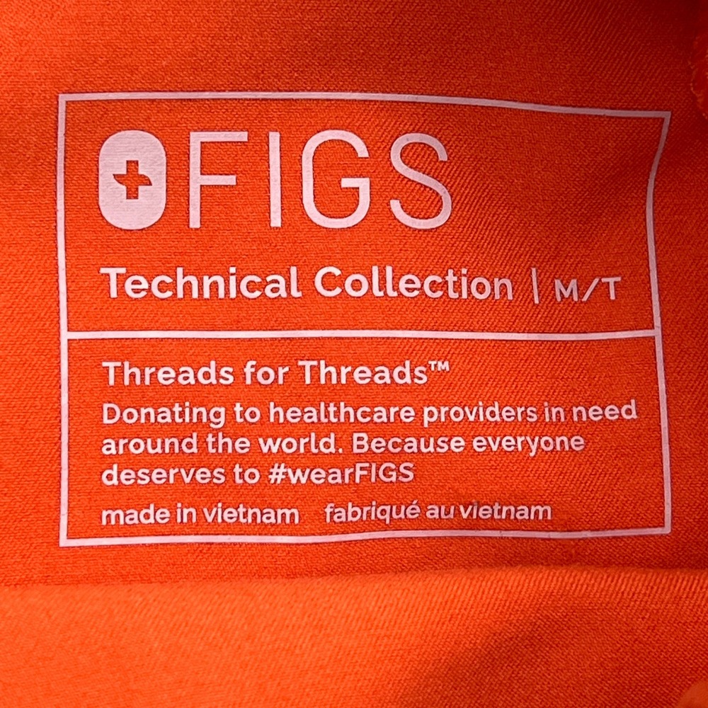 FIGS Scrub Set Mens Medium Orange Tansen Jogger Pants + Leon V-Neck Top 2pc Lot - Picture 4 of 16
